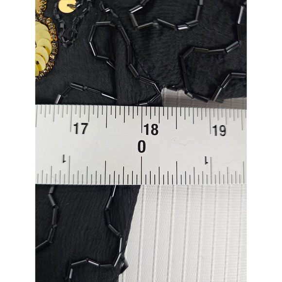 Mob WIFE Vintage 1980s Beaded Silk Cocktail/Evening Dress Sz XL - Picture 6 of 10